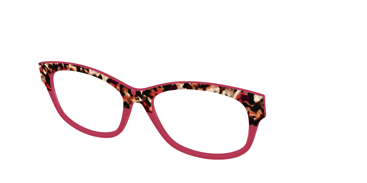 The Auburn Tortoise Crystal Split - Angle Top Image - Pair Eyewear