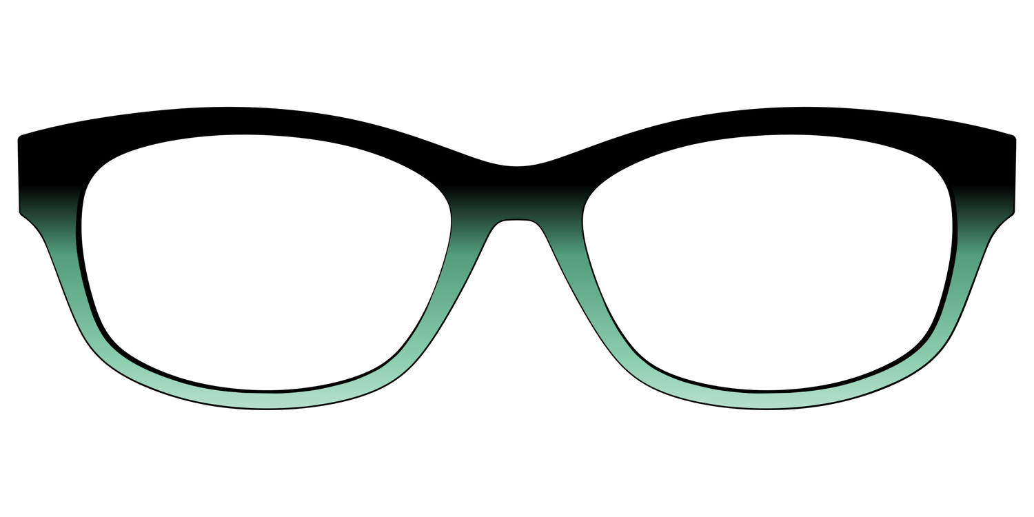 The Black to Spearmint Gradient - Front Top Image - Pair Eyewear