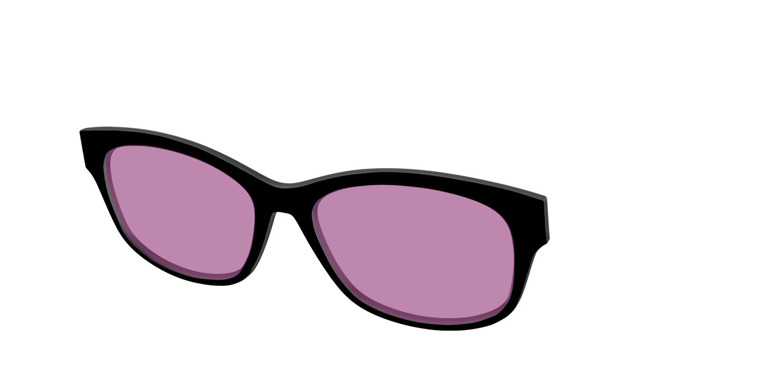 The Black with Pink Racquet Sport Lens - Angle Top Image - Pair Eyewear