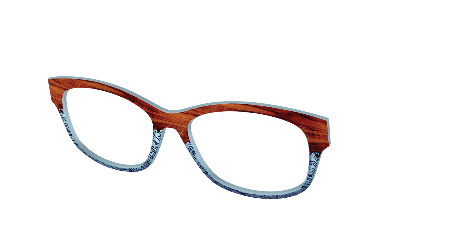 The Blue Wood Waves Crystal - Angle Top Image - Pair Eyewear