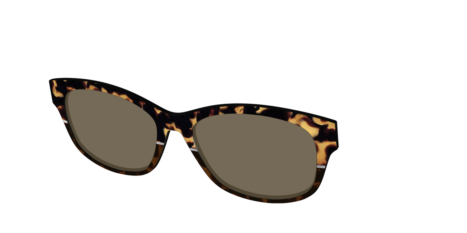 The Polarized Chic Tortoise Split Sun Top - Angle Top Image - Pair Eyewear