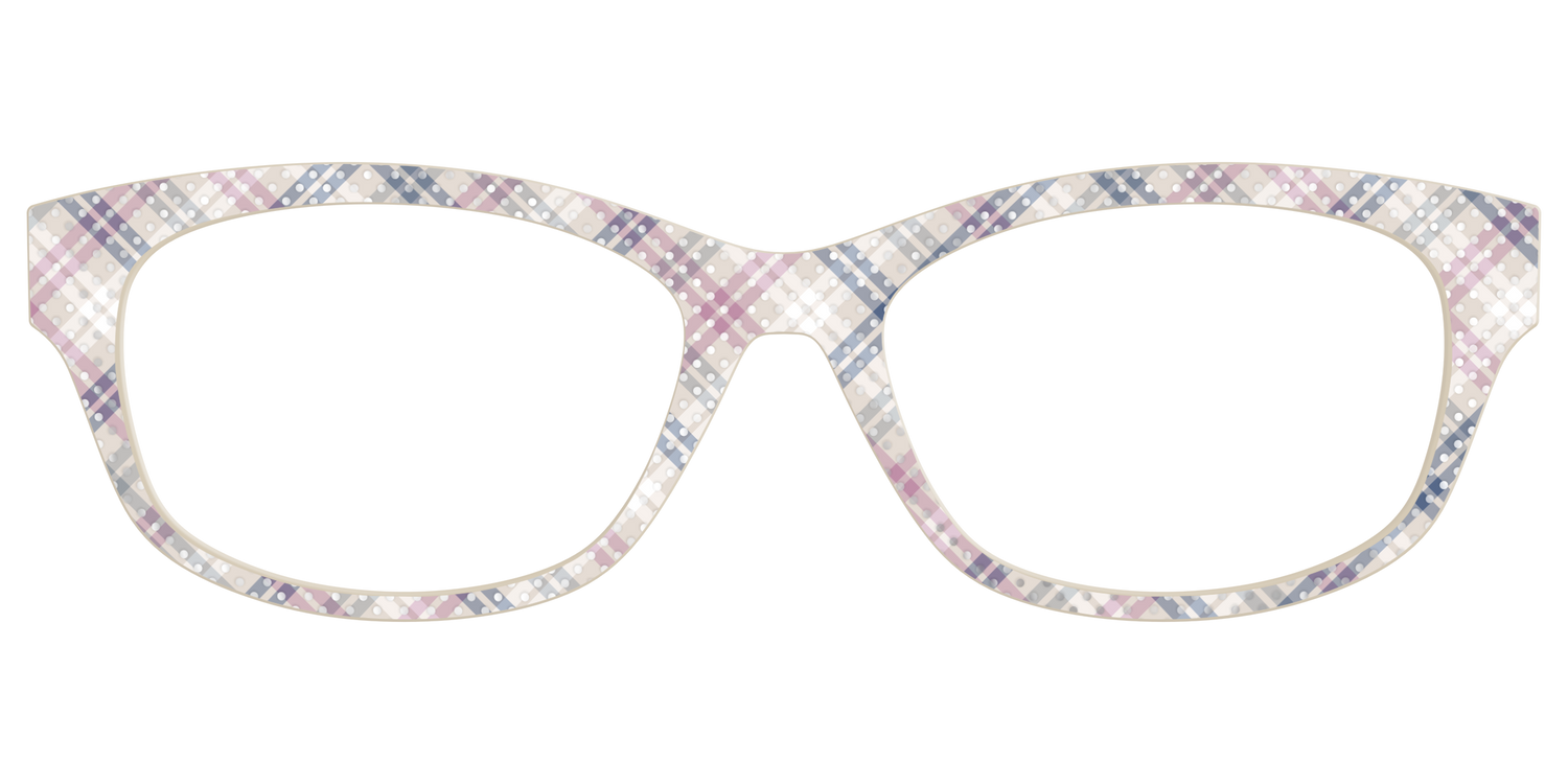 The Chiffon Plaid with Silver Foil Polka Dots - Front Top Image - Pair Eyewear