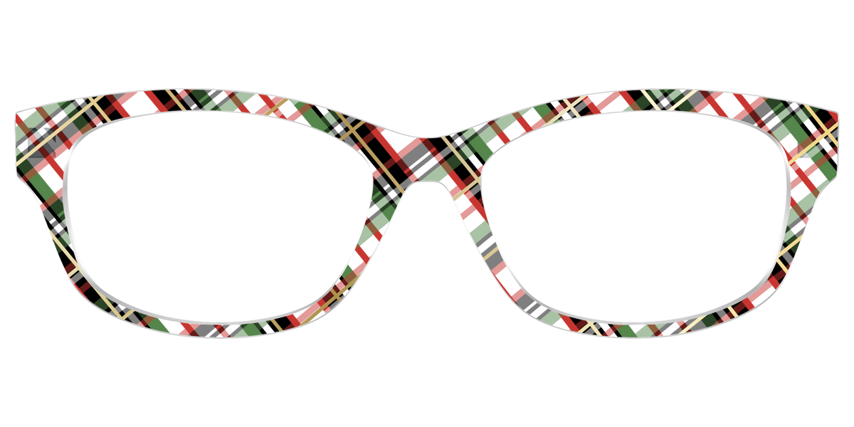 The Evergreen Plaid with Foil Crystal - Front Top Image - Pair Eyewear