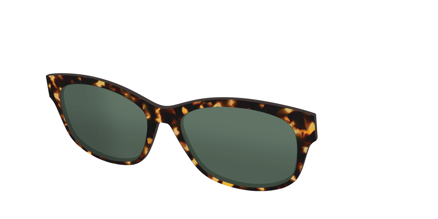 The Non-Polarized Green Tortoise Sun Top - Angle Top Image - Pair Eyewear