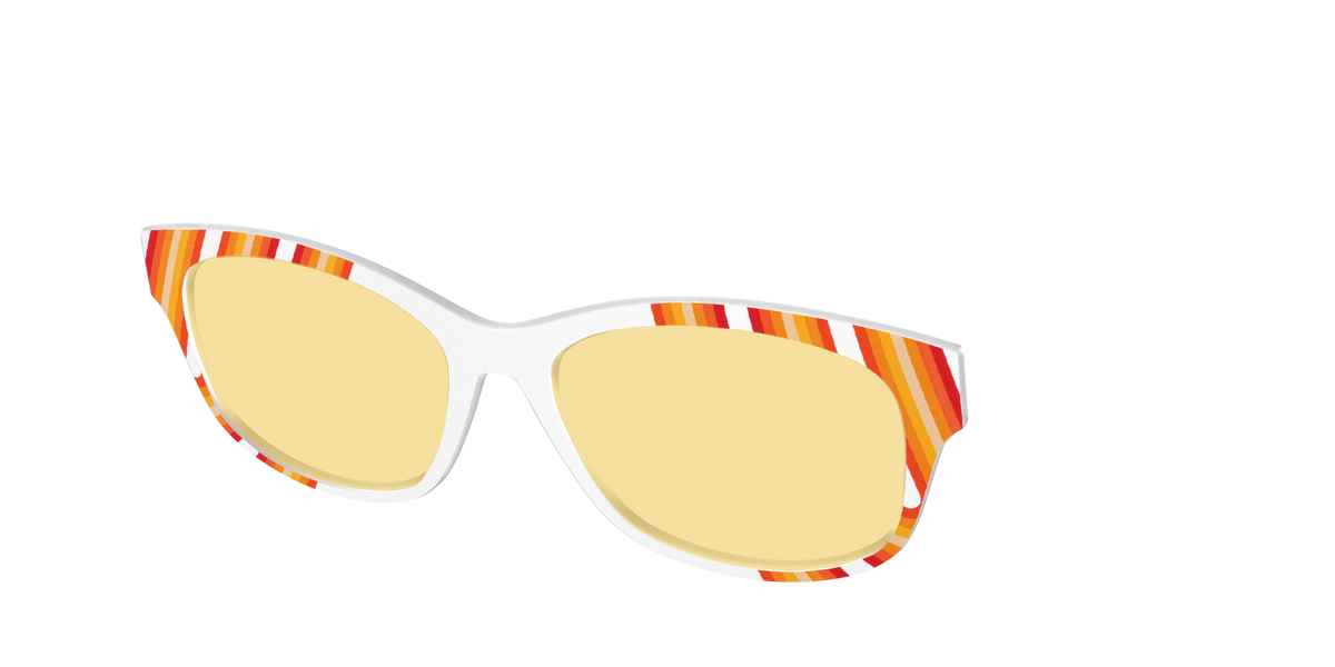 The Groovy Stripes with Citrine Yellow Lens - Angle Top Image - Pair Eyewear