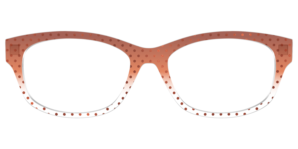 The Inferno Orange Gradient Crystal Polka Dots - Front Top Image - Pair Eyewear