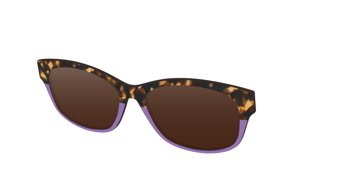 The Polarized Lavender Tortoise Split Sun Top - Angle Top Image - Pair Eyewear