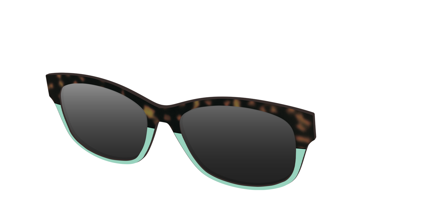 The Polarized Matcha Split Sun Top - Angle Top Image - Pair Eyewear