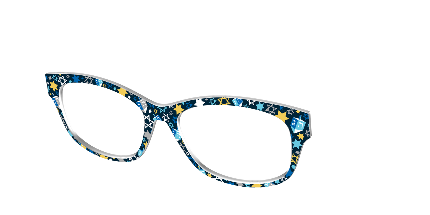 The Navy Hanukkah Stars - Angle Top Image - Pair Eyewear