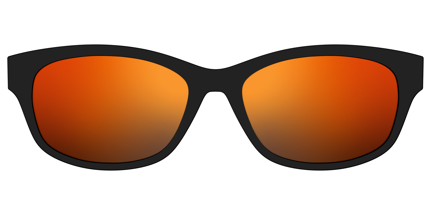 The Polarized Orange Reflective Sun Top - Front Top Image - Pair Eyewear