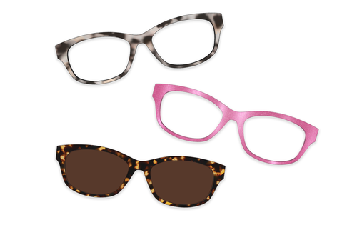Pink Clear Rose Gold Metal - Set - Pair Eyewear