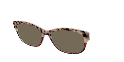 The Polarized Cookie Dough Tortoise & Plaid Split Sun Top - Angle Top Thumbnail - Pair Eyewear