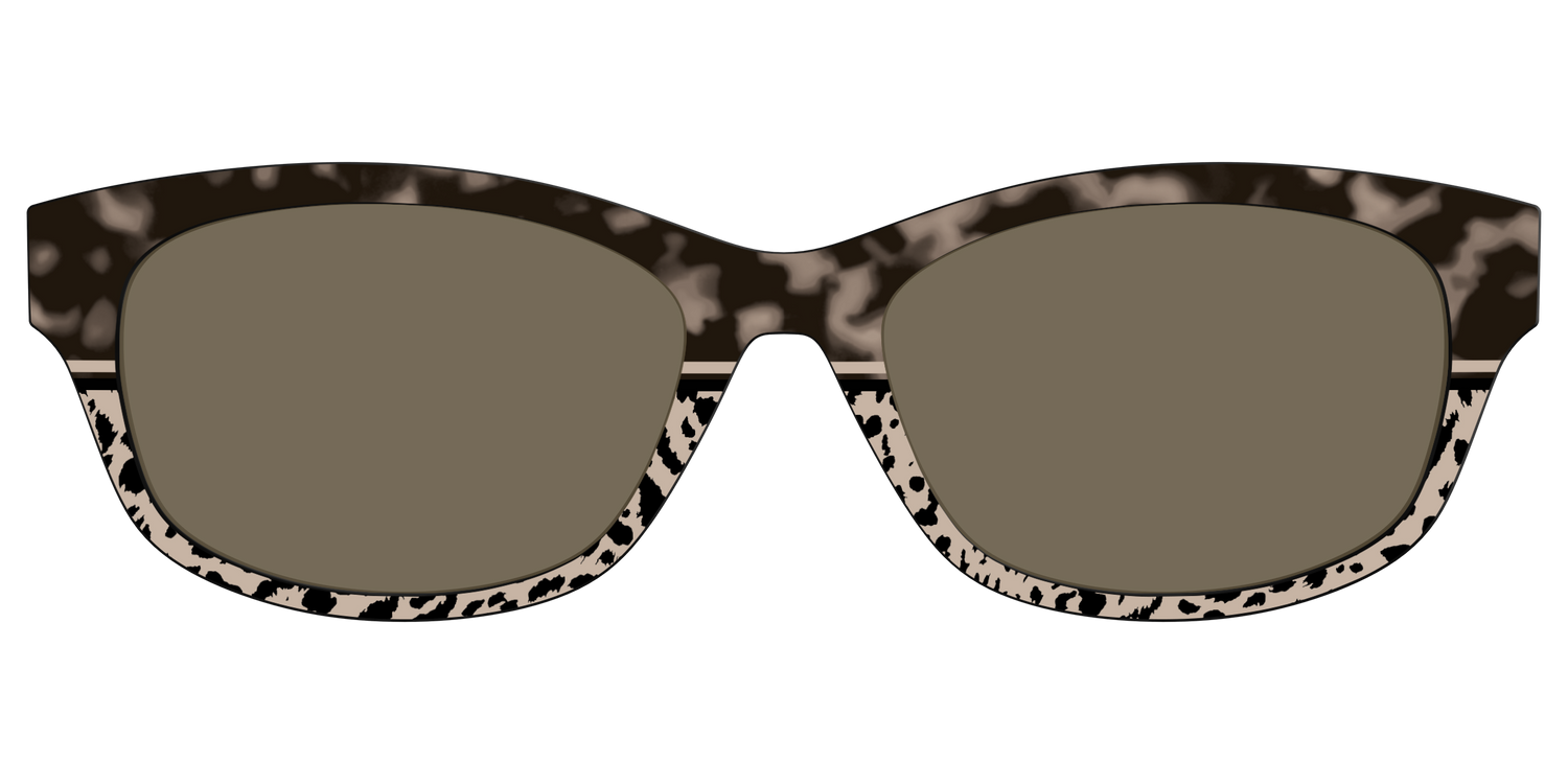 The Polarized Ink Blot Tortoise Split Sun Top - Front Top Image - Pair Eyewear