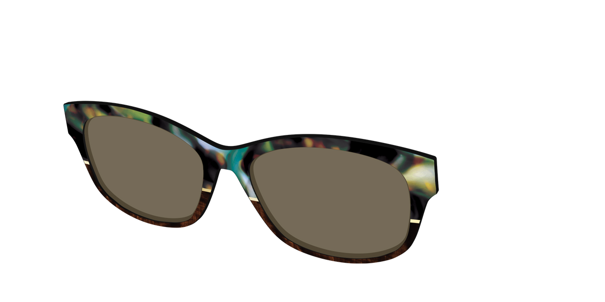 The Polarized Mirage Split with Gold Foil Sun Top - Angle Top Image - Pair Eyewear