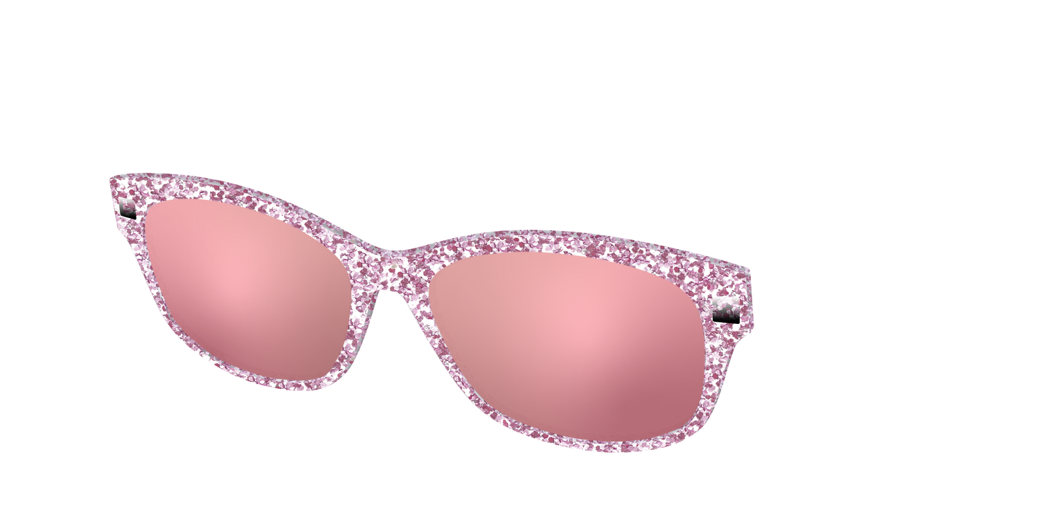 The Polarized Rose Gold Sparkle Sun Top - Angle Top Image - Pair Eyewear