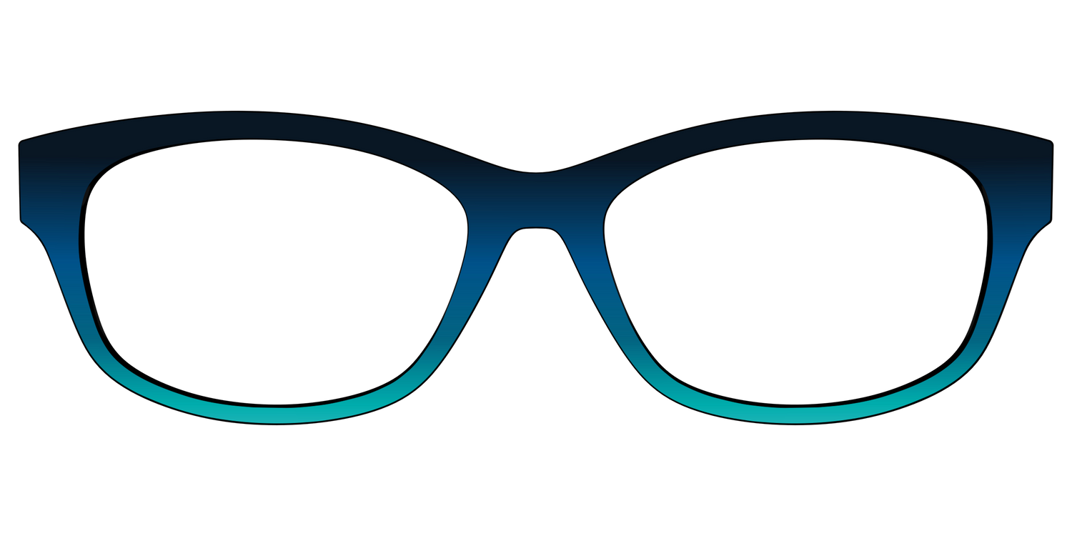 The Royal Blue to Seafoam Gradient - Front Top Image - Pair Eyewear