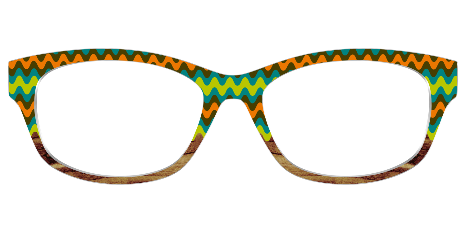 The Woodgrain Waves - Front Top Image - Pair Eyewear
