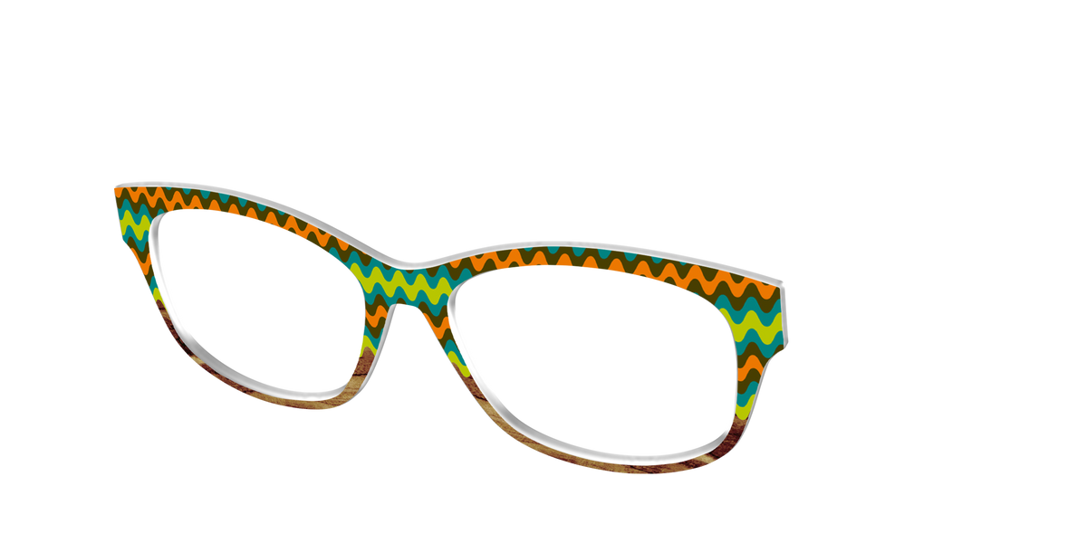 The Woodgrain Waves - Angle Top Image - Pair Eyewear