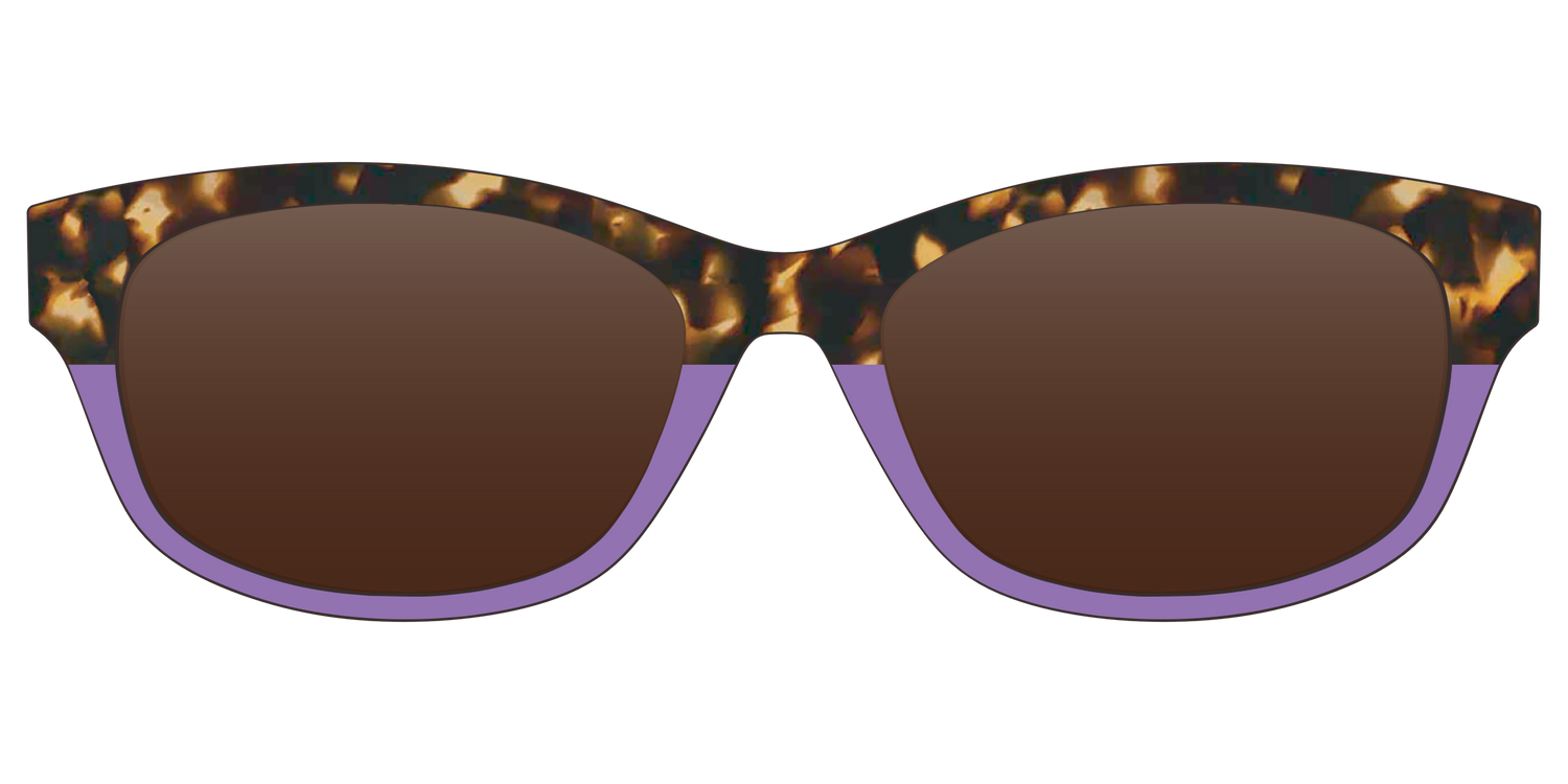 The Polarized Lavender Tortoise Split Sun Top - Front Top Image - Pair Eyewear