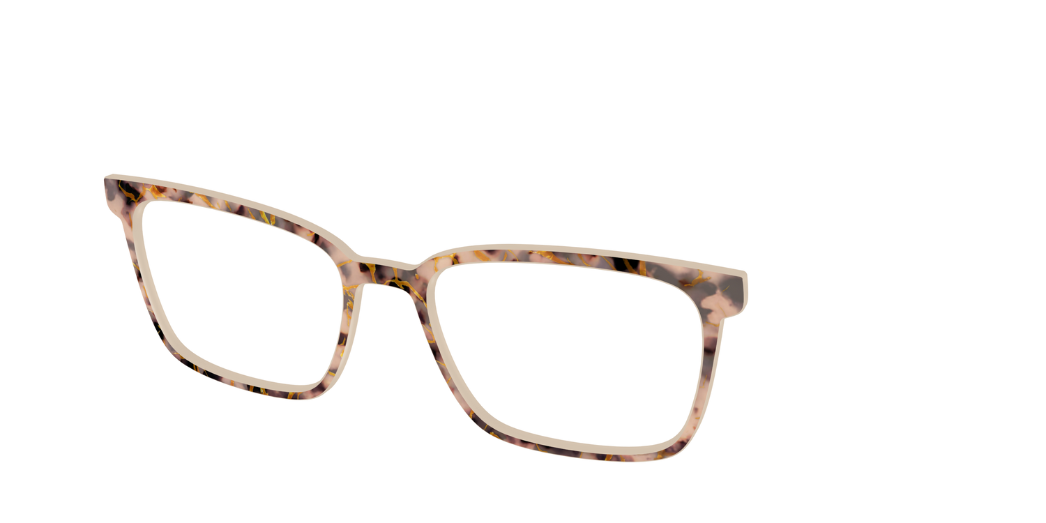 The Almond Tortoise with Gold Streaks - Angle Top Image - Pair Eyewear