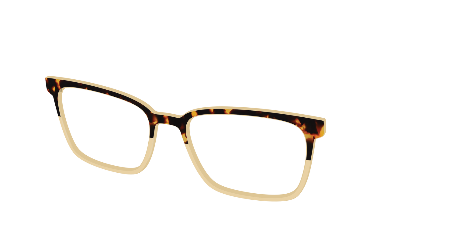 The Amber Tortoise Crystal Split - Angle Top Image - Pair Eyewear