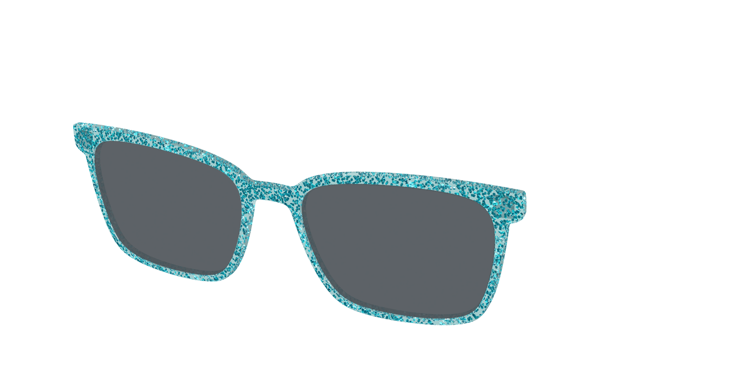 The Polarized Aquamarine Sparkle Sun Top - Angle Top Image - Pair Eyewear