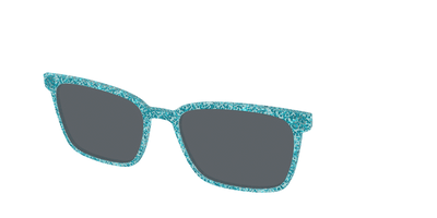 The Polarized Aquamarine Sparkle Sun Top - Angle Top Thumbnail - Pair Eyewear