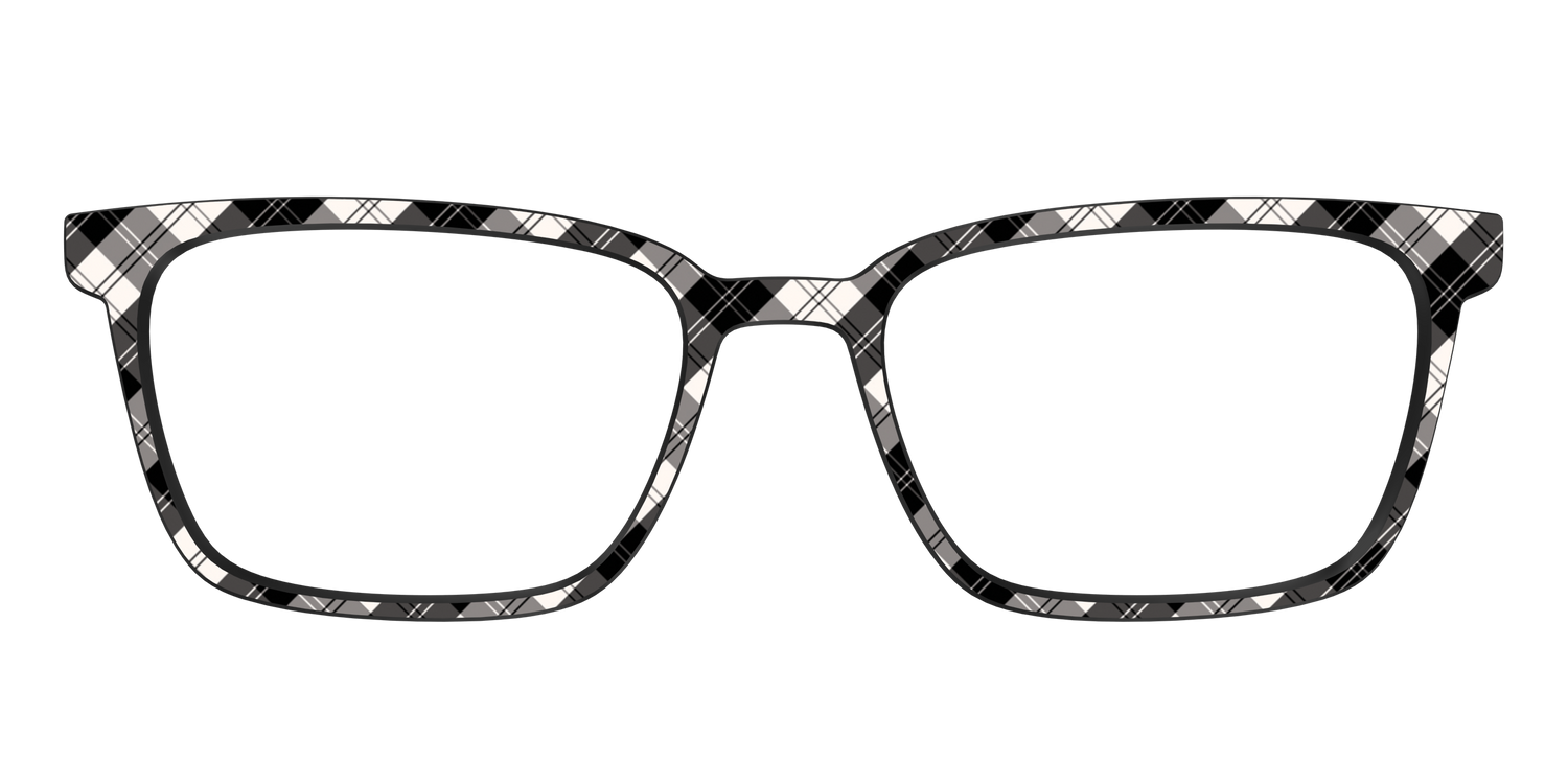 The B&W Plaid - Front Top Image - Pair Eyewear