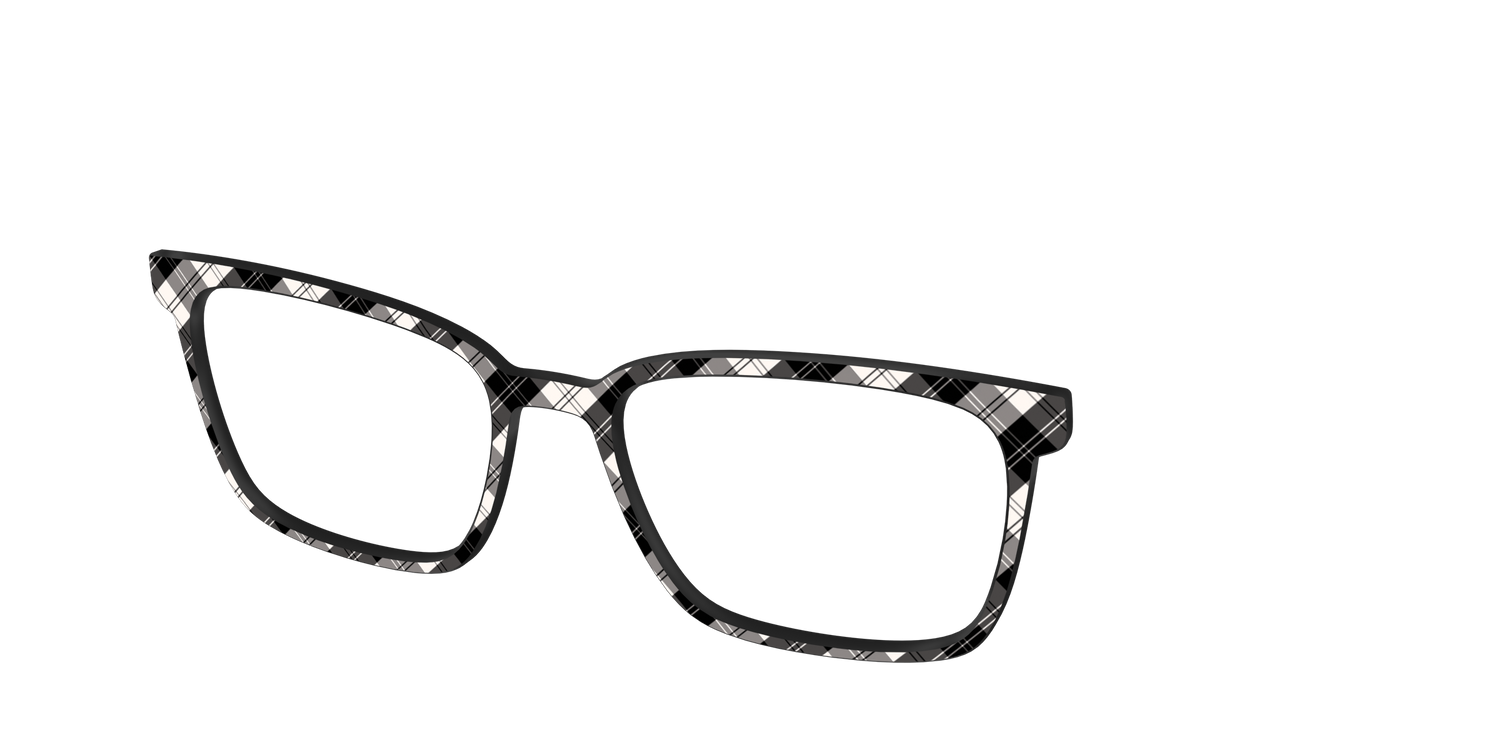 The B&W Plaid - Angle Top Image - Pair Eyewear