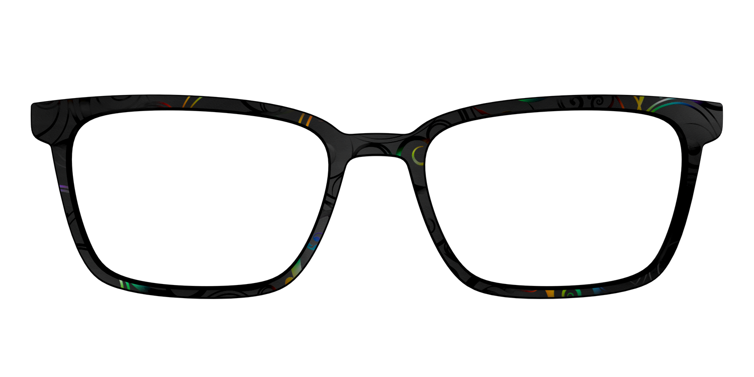 The Black Holographic Scrolls - Front Top Image - Pair Eyewear