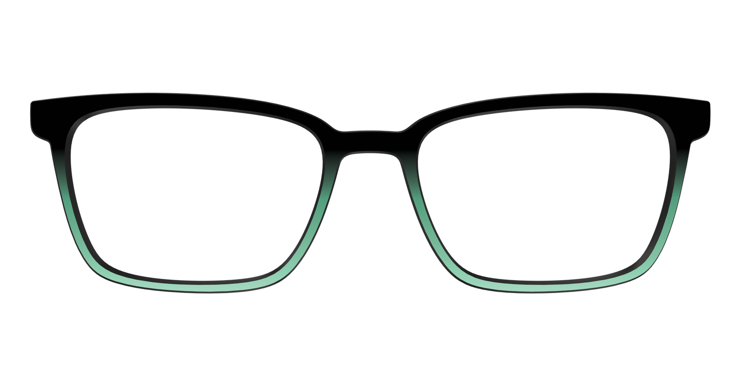 The Black to Spearmint Gradient - Front Top Image - Pair Eyewear