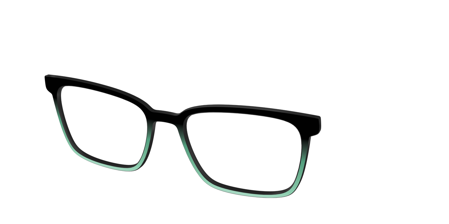 The Black to Spearmint Gradient - Angle Top Image - Pair Eyewear