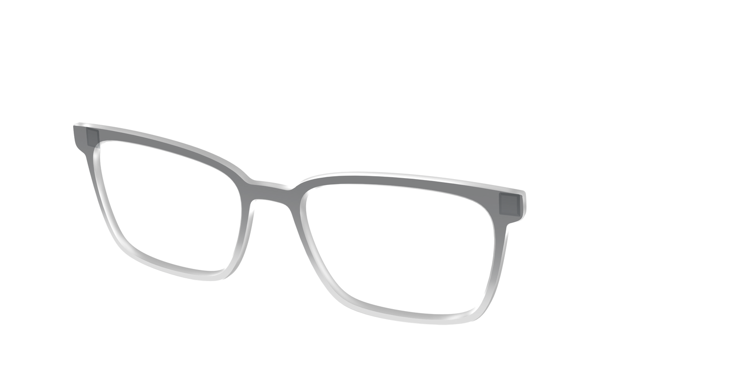 The Charcoal to Light Gray Gradient Crystal - Angle Top Image - Pair Eyewear
