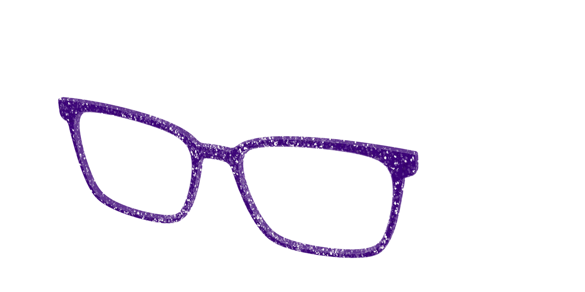 The Electric Purple Sparkle - Angle Top Image - Pair Eyewear