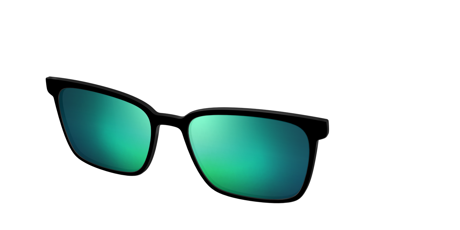 The Polarized Green Reflective Sun Top - Angle Top Image - Pair Eyewear