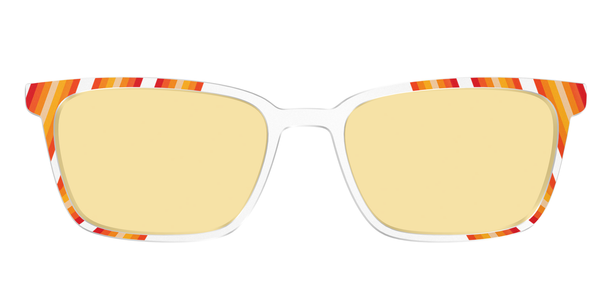 The Groovy Stripes with Citrine Yellow Lens - Front Top Image - Pair Eyewear