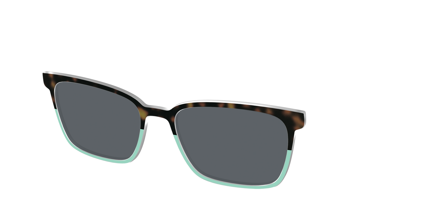 The Polarized Matcha Split Sun Top - Angle Top Image - Pair Eyewear