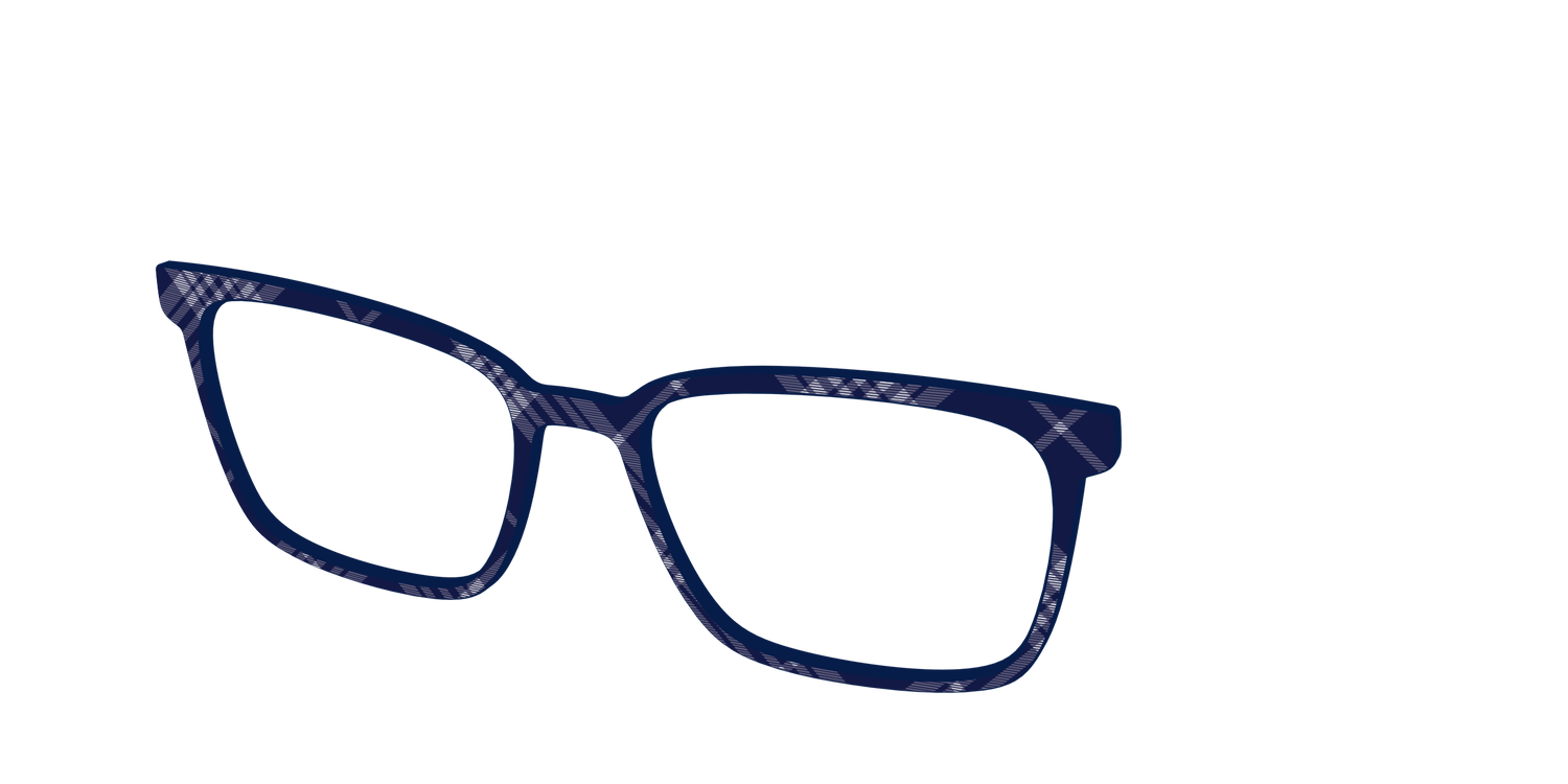 The Navy Twill Plaid - Angle Top Image - Pair Eyewear