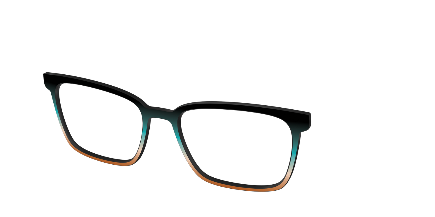 The Onyx to Rust Gradient - Angle Top Image - Pair Eyewear