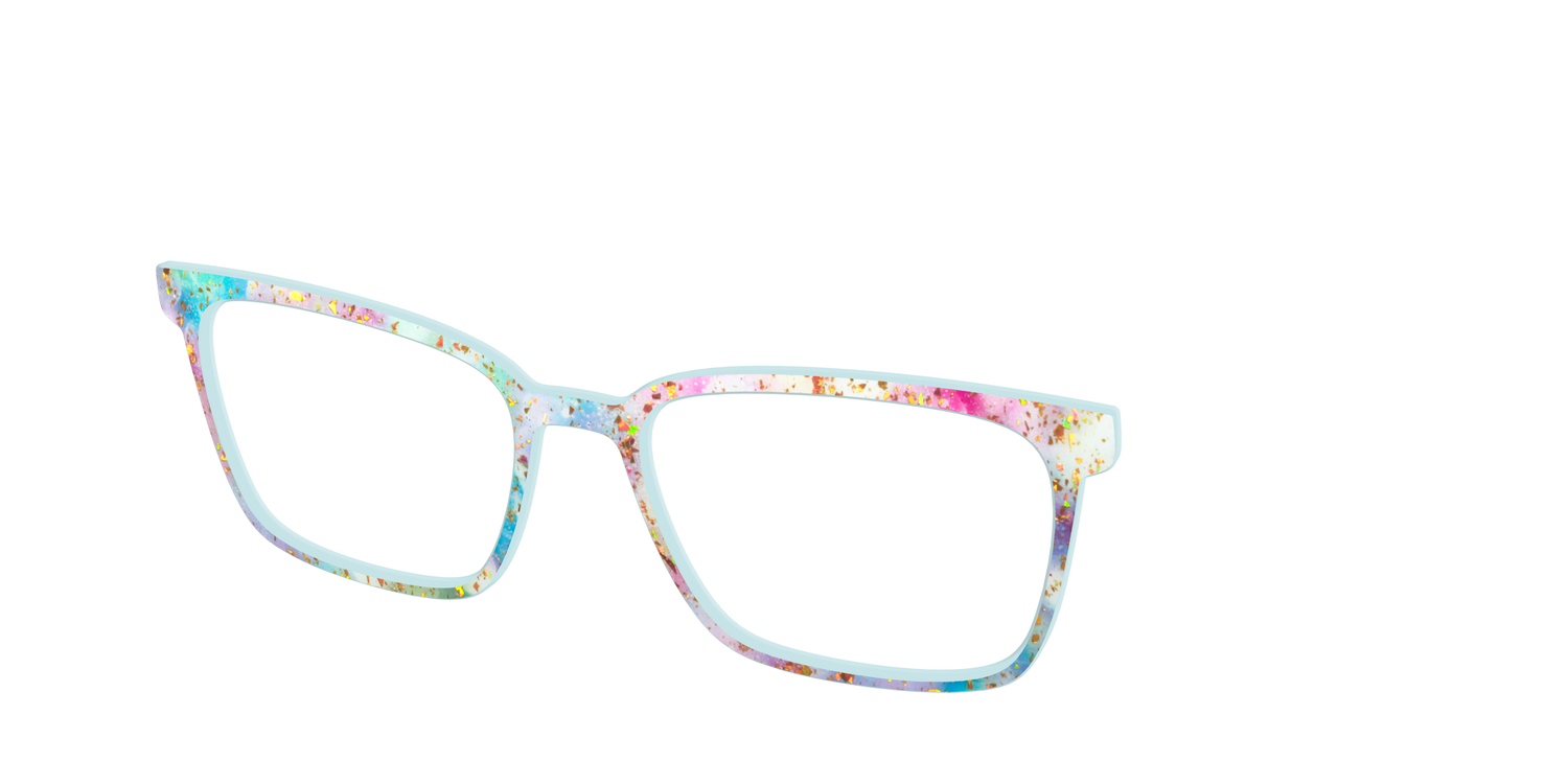 The Pixie Bokeh with Gold Flakes - Angle Top Image - Pair Eyewear