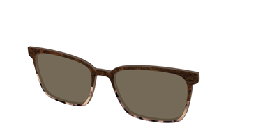 The Polarized Dark Oak Tortoise Split Sun Top - Angle Top Thumbnail - Pair Eyewear