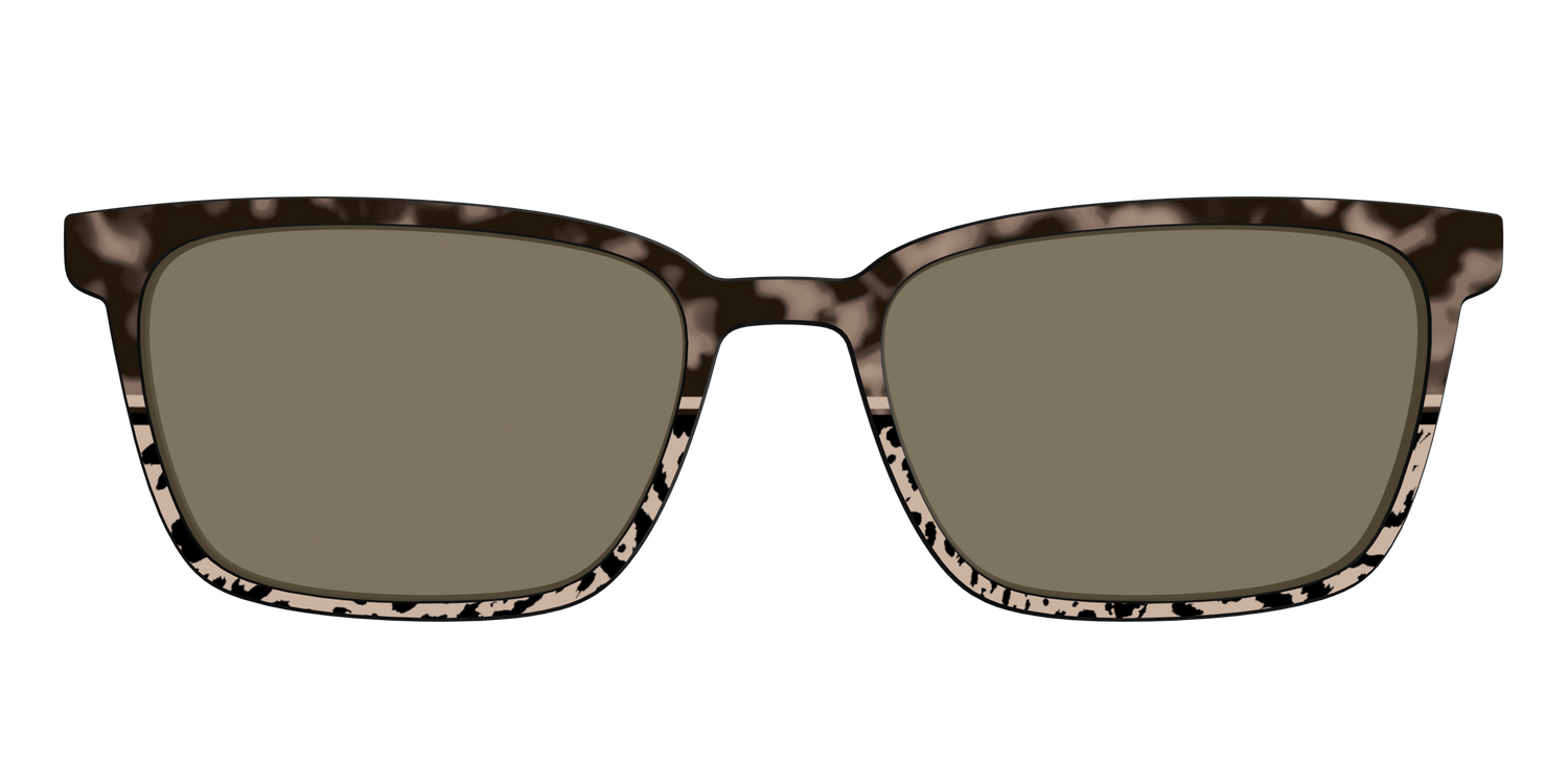 The Polarized Ink Blot Tortoise Split Sun Top - Front Top Image - Pair Eyewear