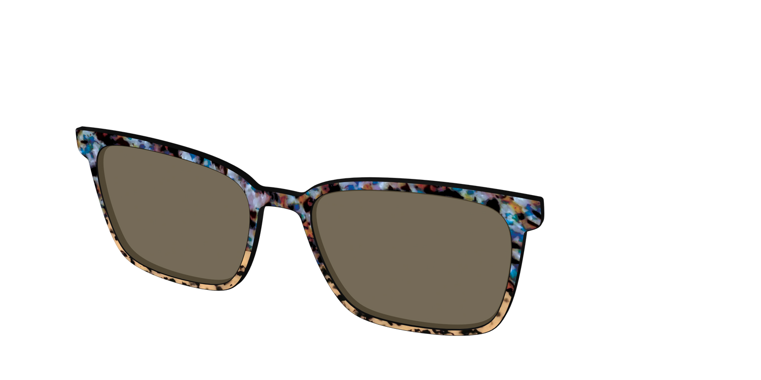 The Polarized Oasis Tortoise Split Sun Top - Angle Top Image - Pair Eyewear