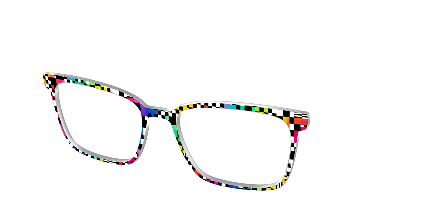 The Prismatic Check - Angle Top Image - Pair Eyewear