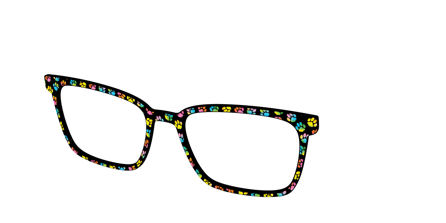 The Rainbow Paw Print - Angle Top Image - Pair Eyewear