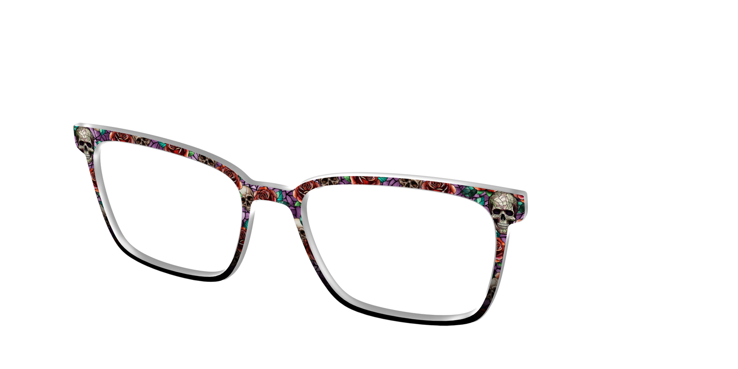 The Skull & Thorn Stained Glass - Angle Top Image - Pair Eyewear