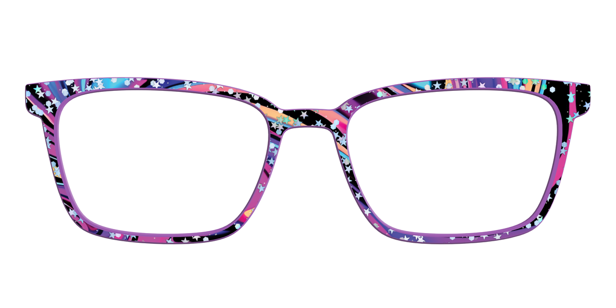 The Vaporwave Marble with Star Glitter - Front Top Image - Pair Eyewear