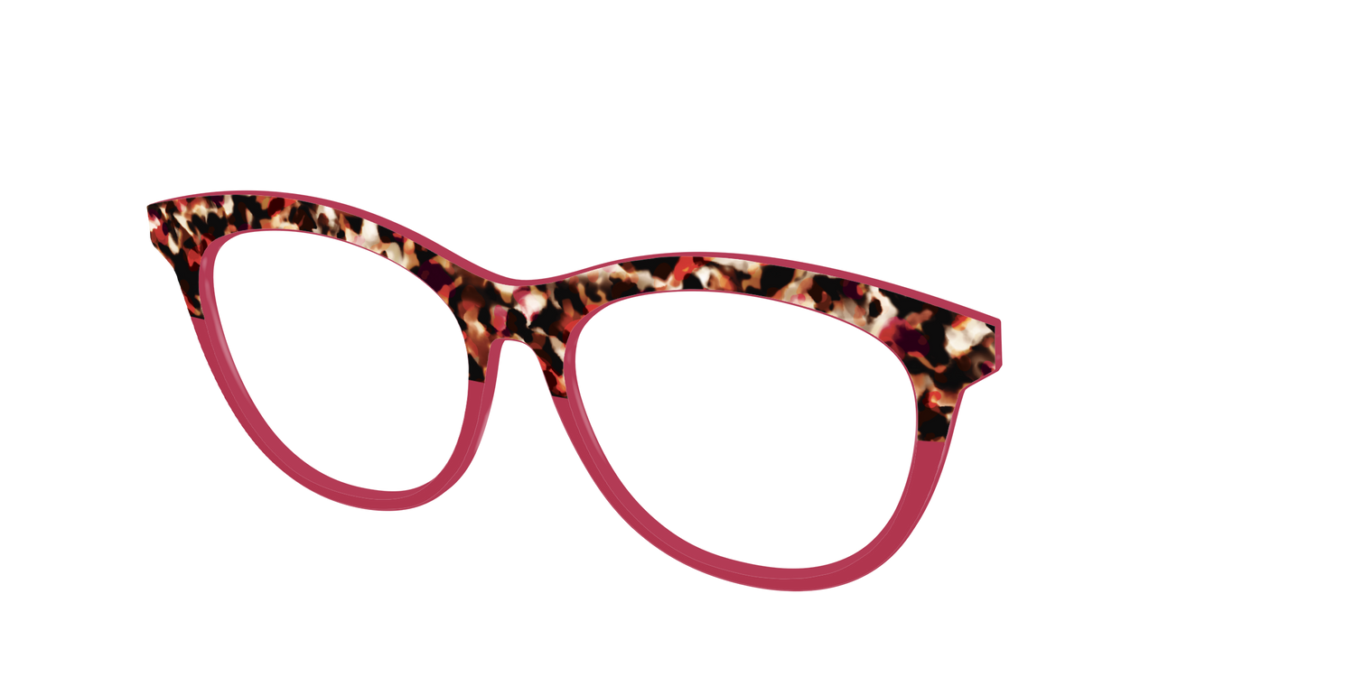 The Auburn Tortoise Crystal Split - Angle Top Image - Pair Eyewear