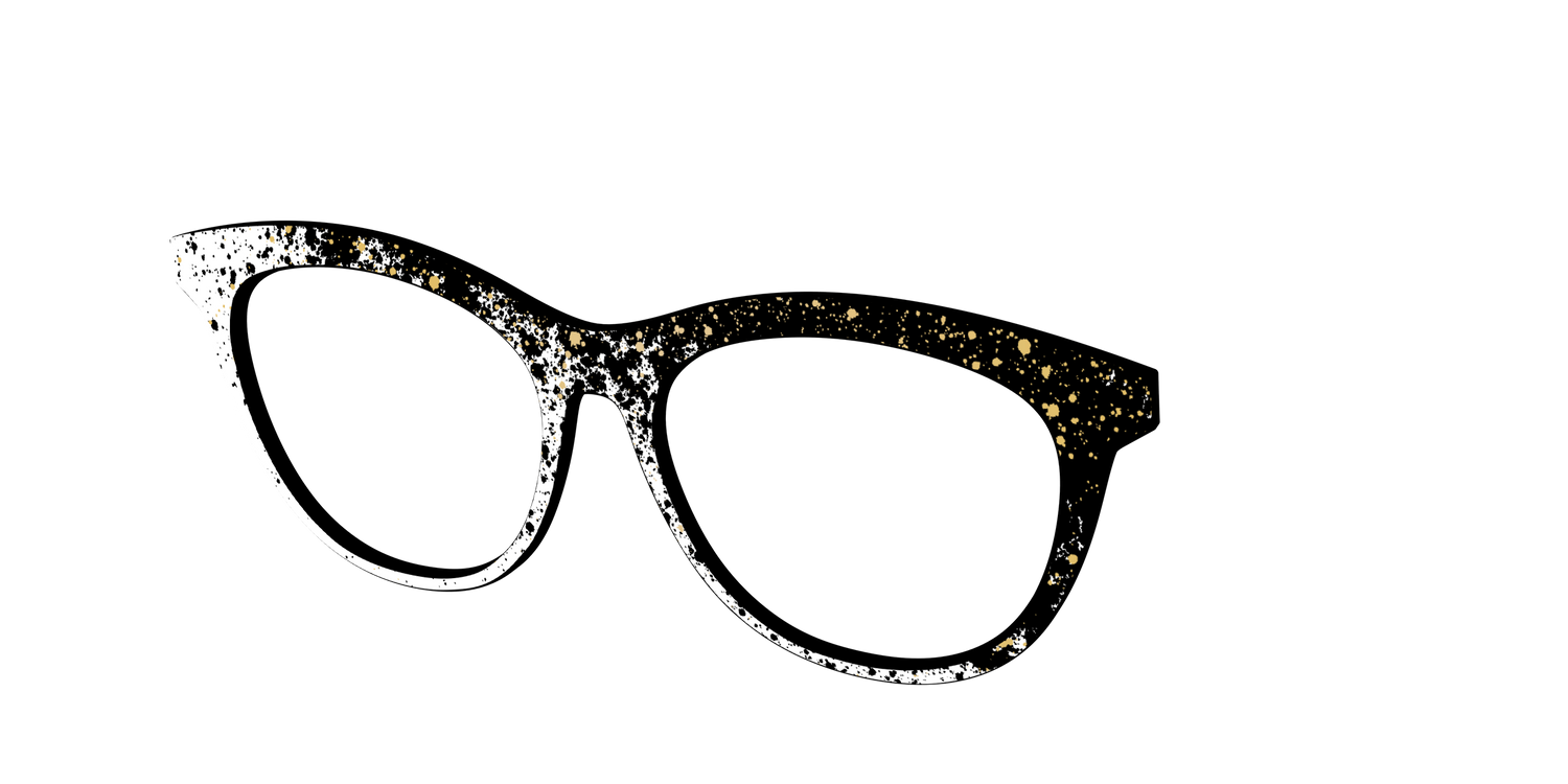 The Black & White Splatter - Angle Top Image - Pair Eyewear