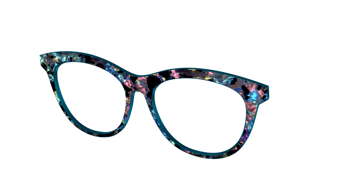 The Black Prismatic Pearl Tortoise - Angle Top Image - Pair Eyewear
